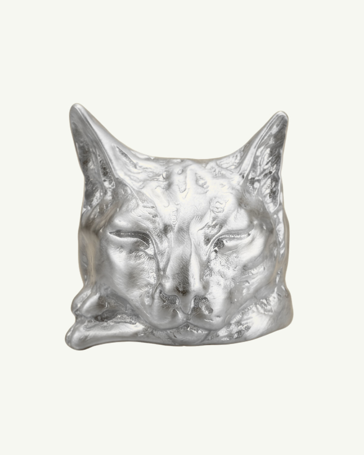 KÖFTE silver plated sterling silver sleeping cat ring from EFEK’s Cats of Istanbul collection