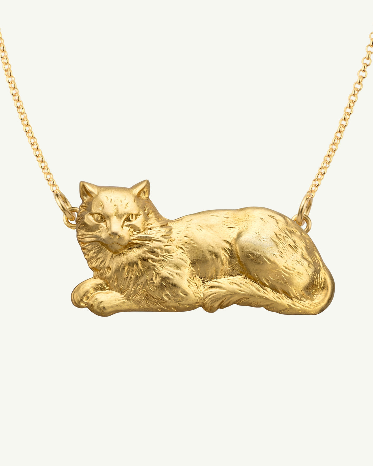 ŞÖBİYET 18K gold-plated sterling silver cat necklace from EFEK’s Cats of Istanbul collection