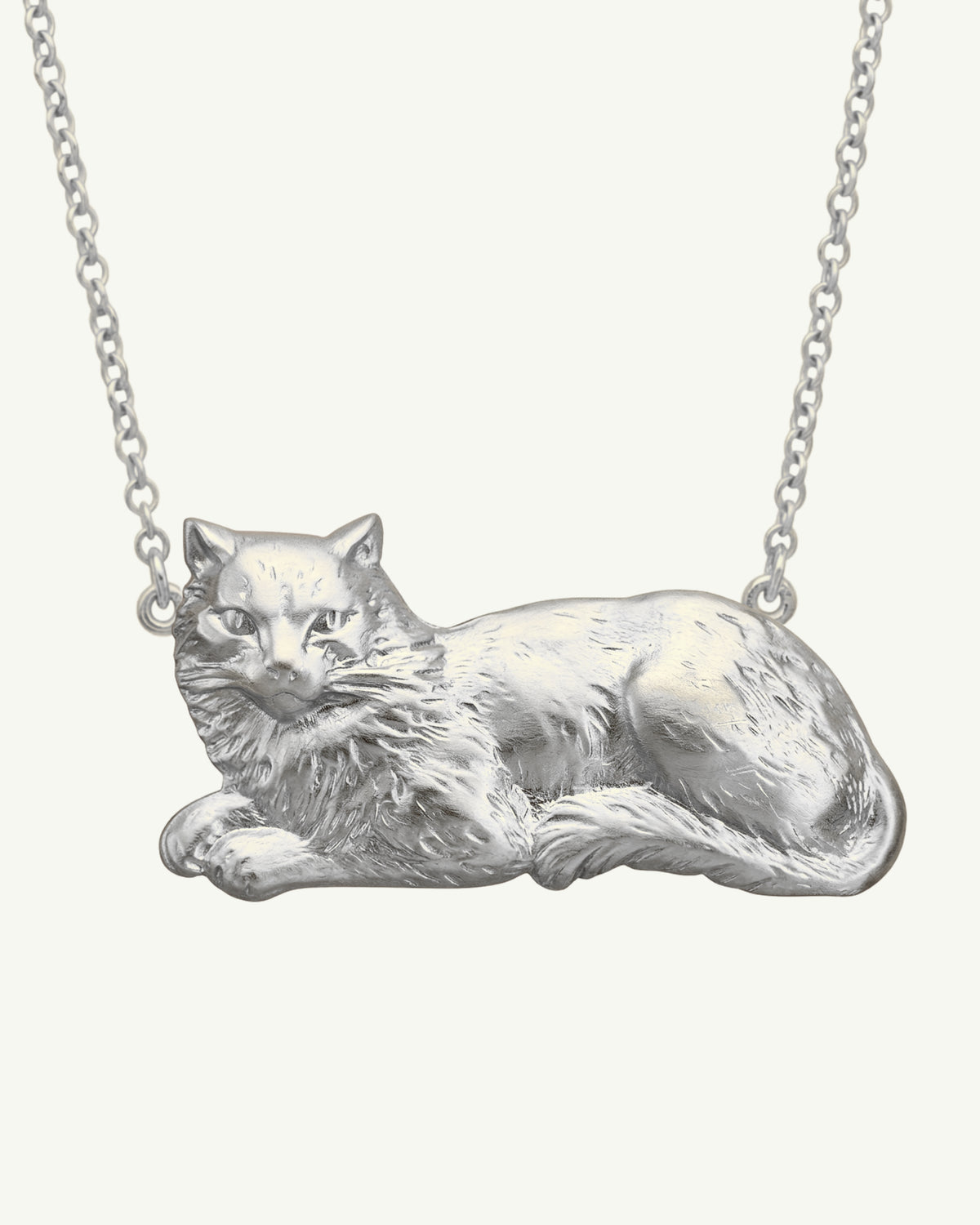 ŞÖBİYET silver plated sterling silver cat necklace from EFEK’s Cats of Istanbul collection