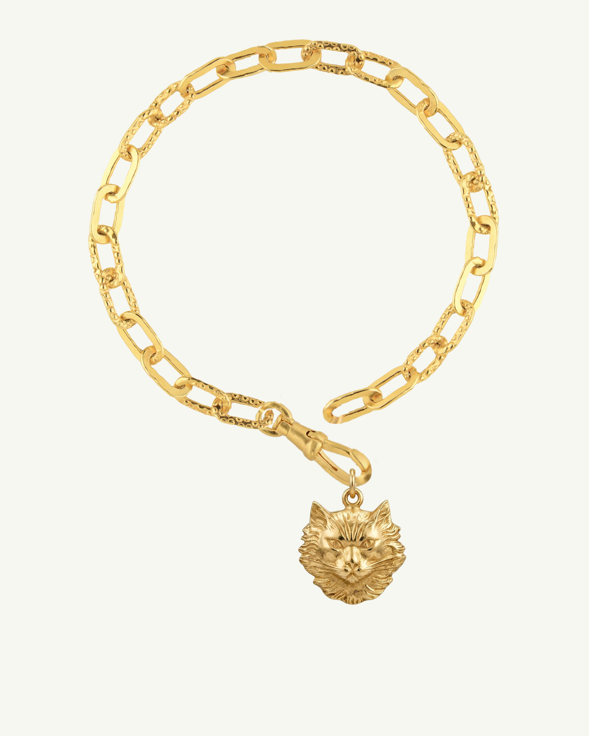 SÜTLAÇ 18K gold-plated sterling silver cat charm bracelet by EFEK