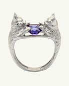 BADEM & FISTIK sterling silver cat ring with natural tanzanite by EFEK