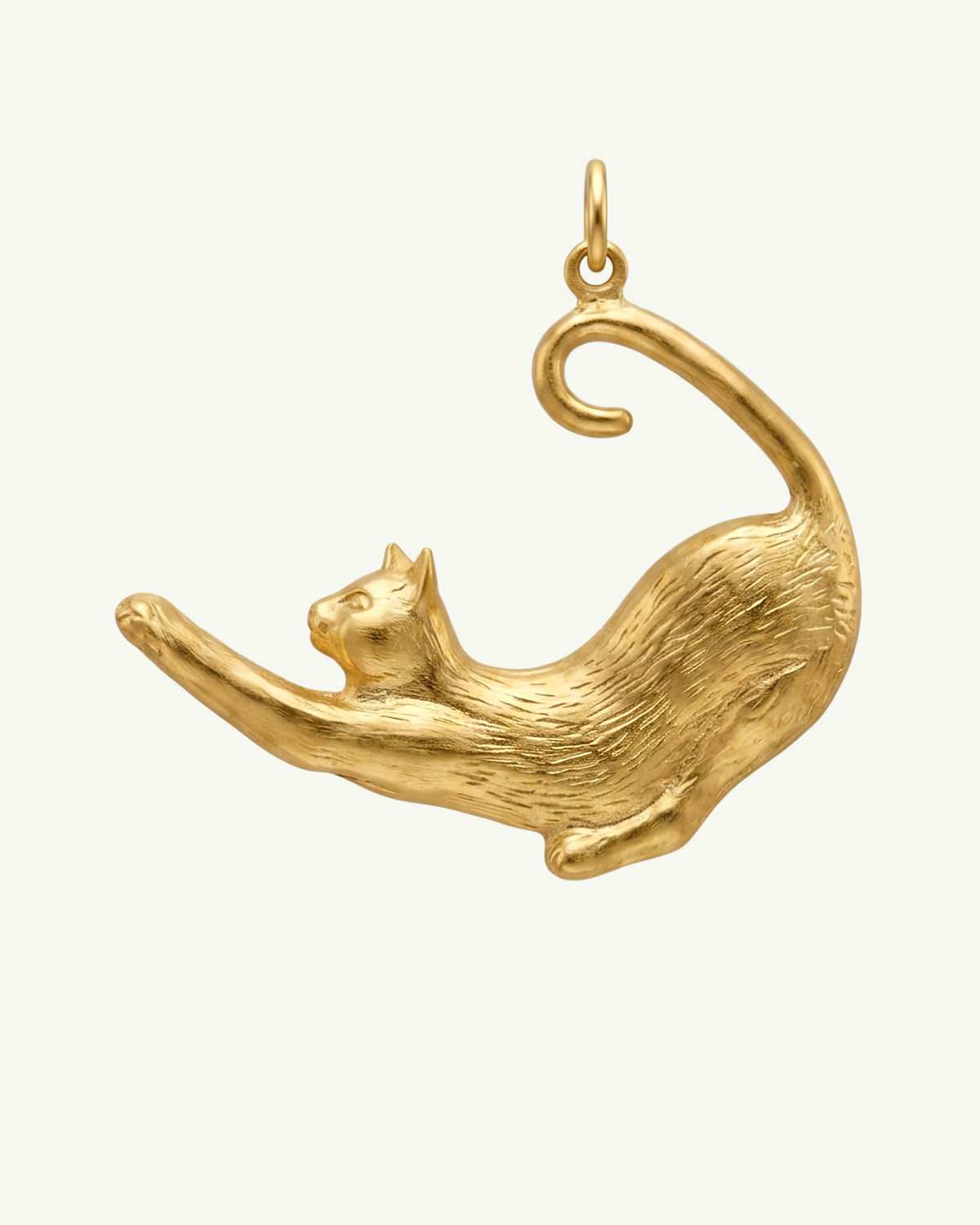 BİBER 18K gold-plated sterling silver cat pendant from EFEK’s Cats of Istanbul collection