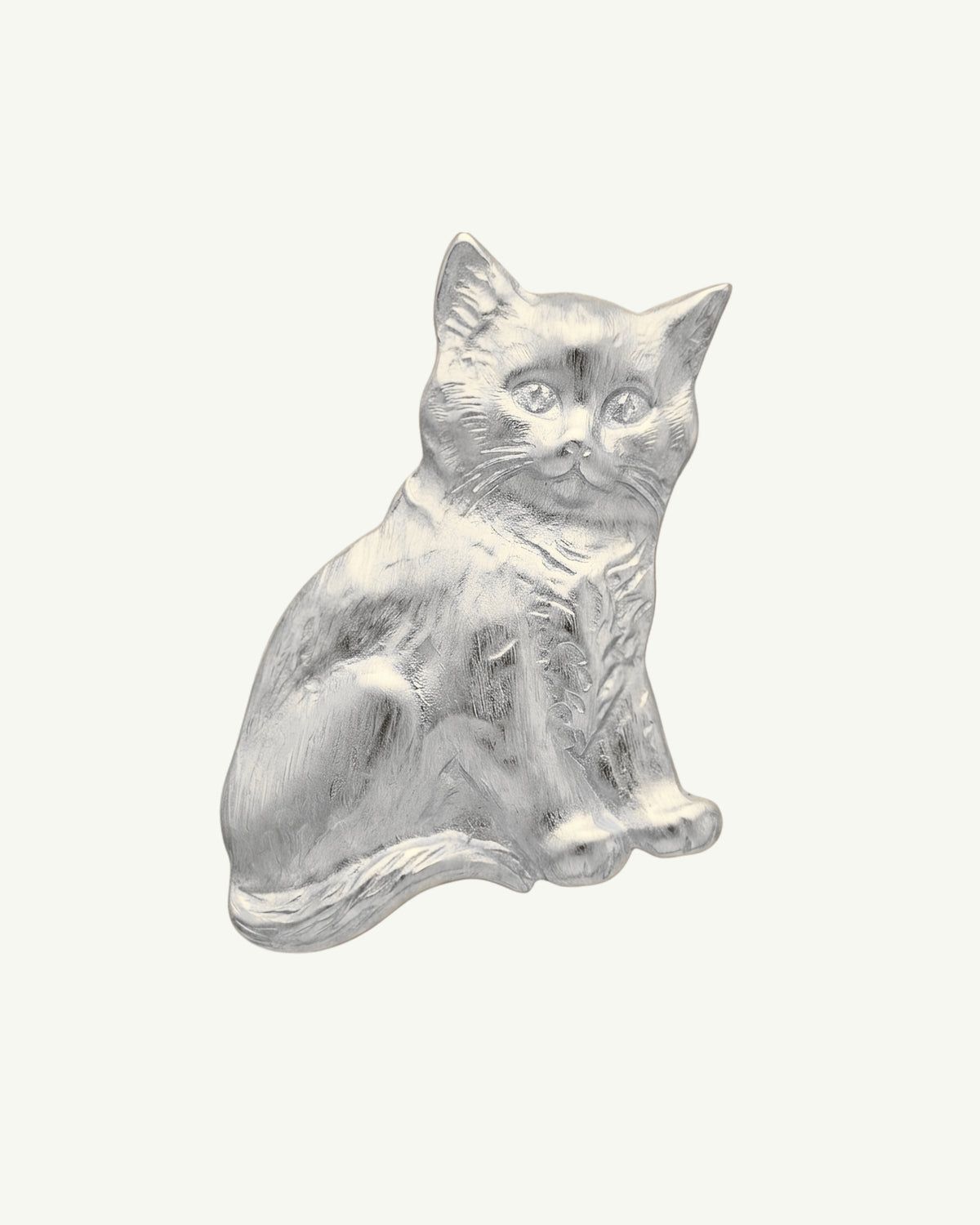 BONCUK silver-plated sterling silver cat brooch by EFEK