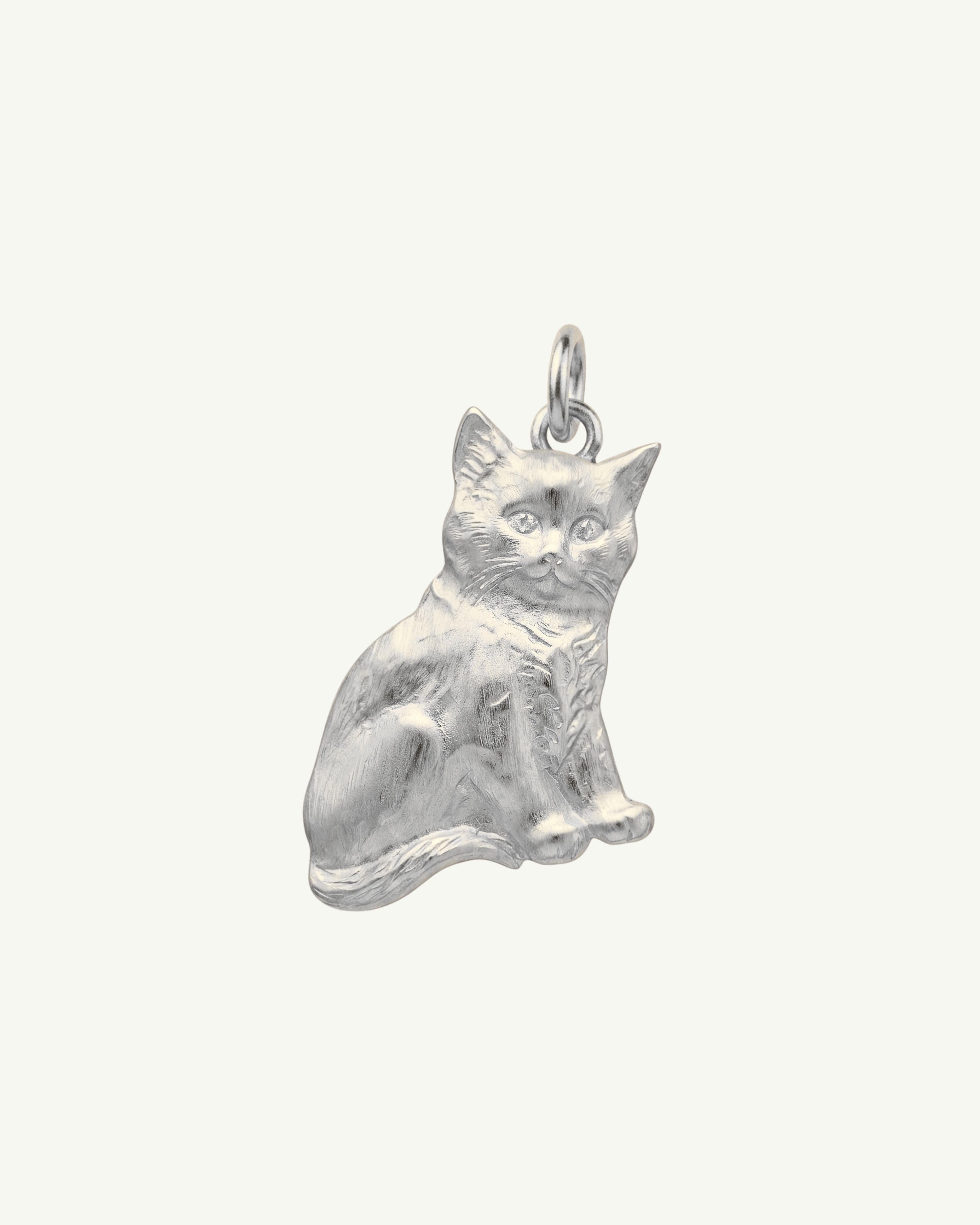MINI BONCUK 18K silver plated sterling silver cat pendant from EFEK’s Cats of Istanbul collection