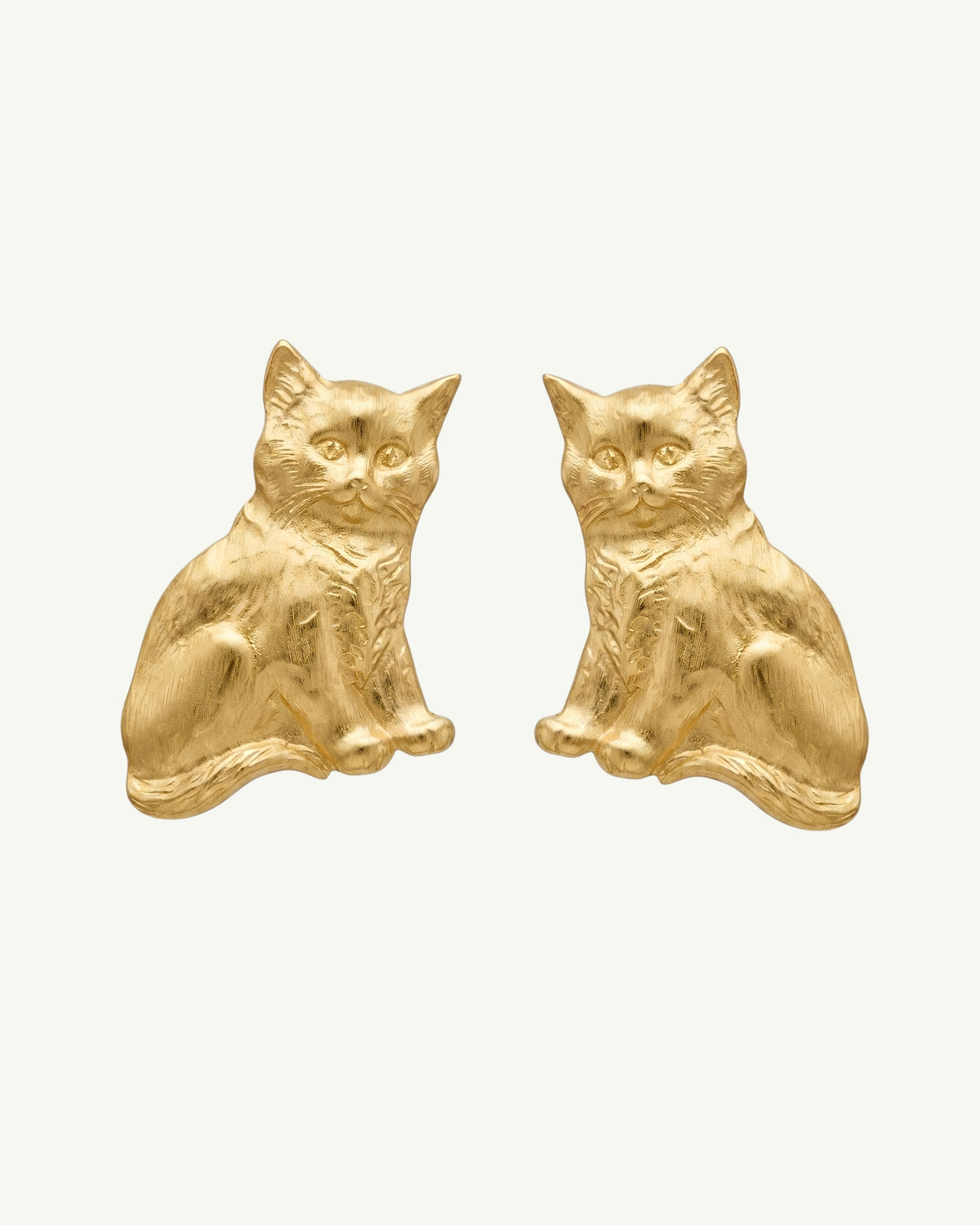 MINI BONCUK 18K gold-plated sterling silver cat earrings by EFEK