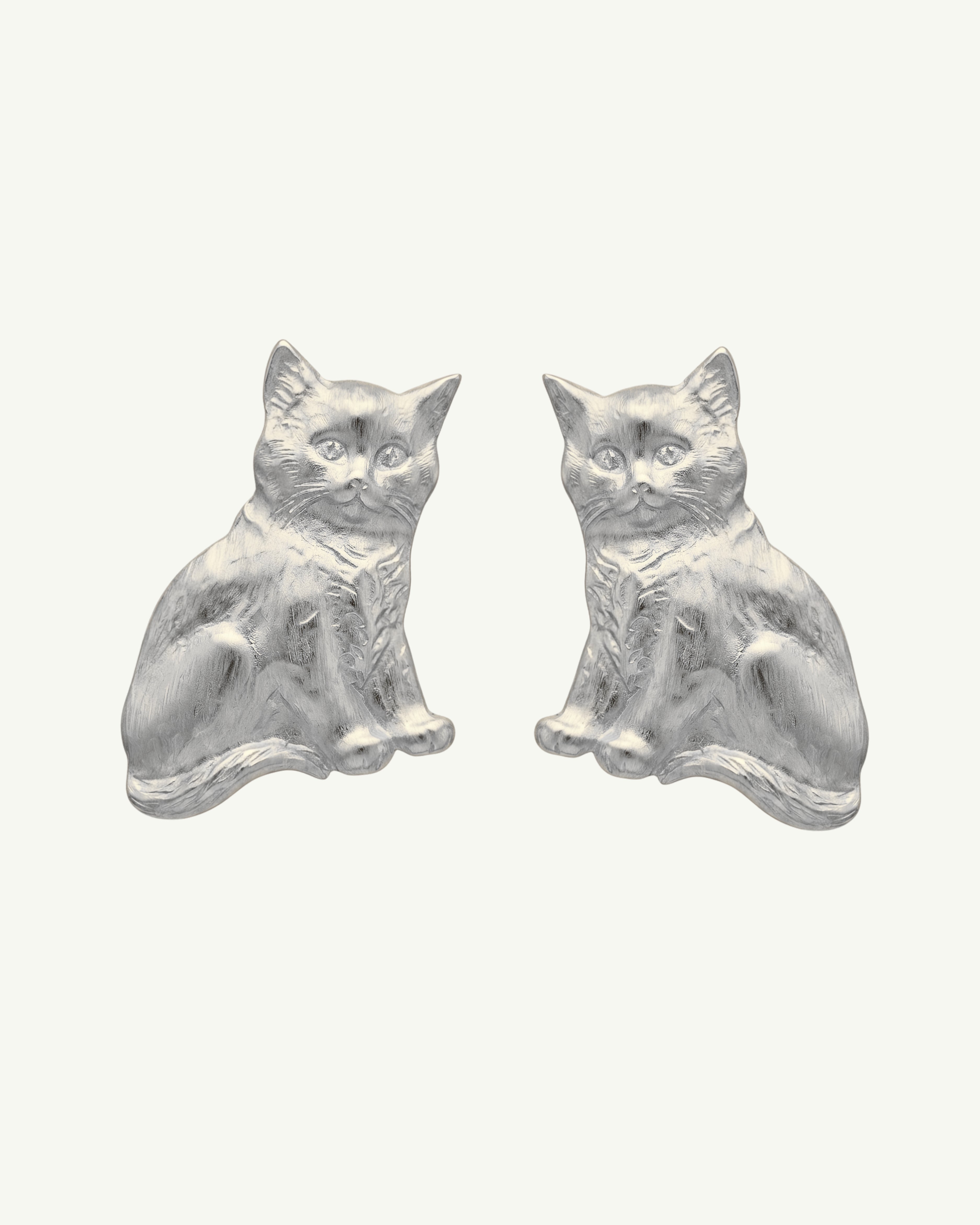 MINI BONCUK silver plated sterling silver cat earrings by EFEK