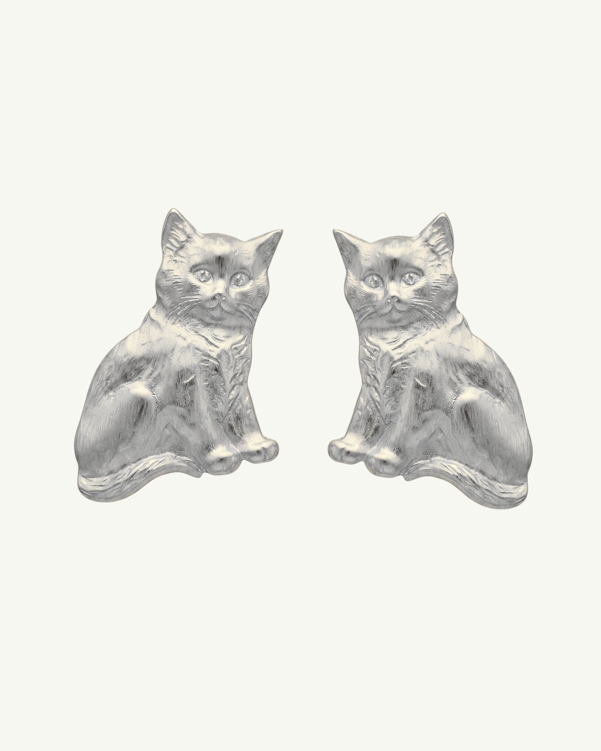 MINI BONCUK silver plated sterling silver cat earrings by EFEK