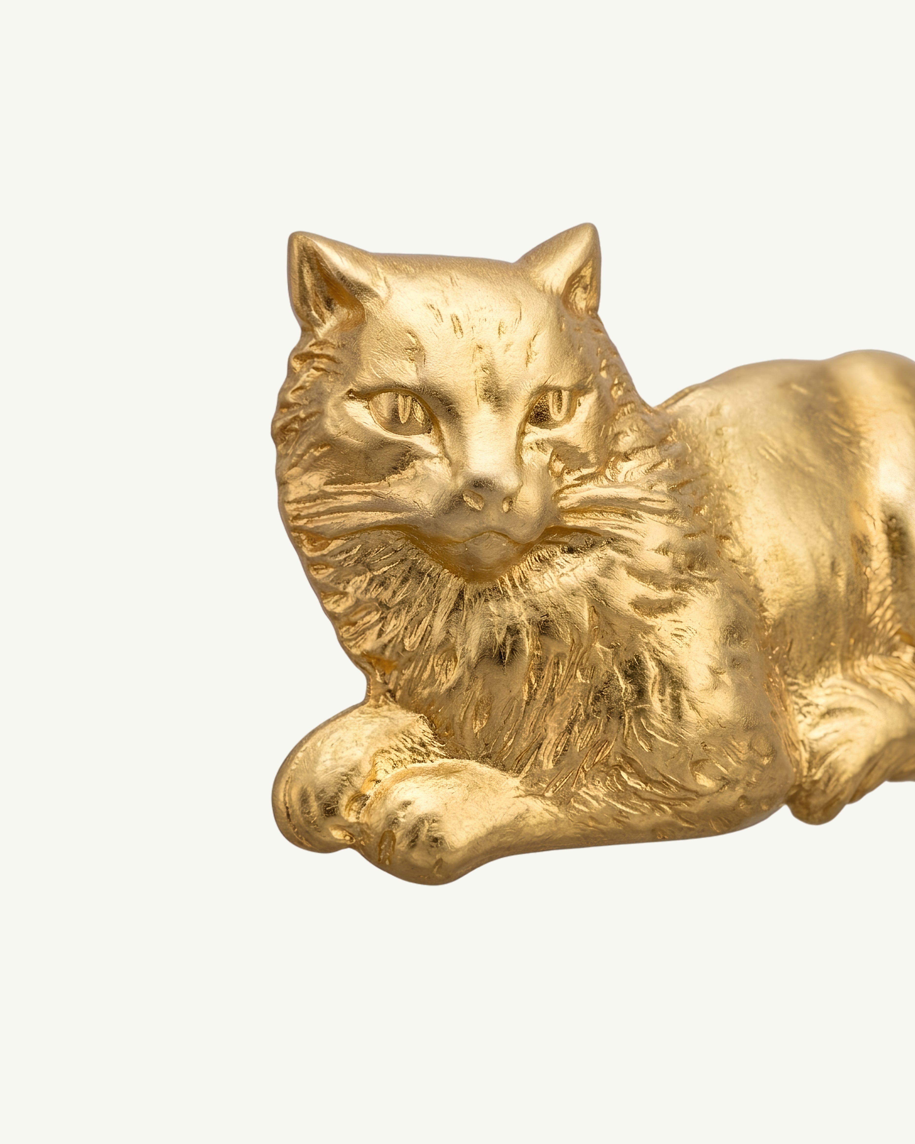 Detail of the ŞÖBİYET sterling silver cat brooch