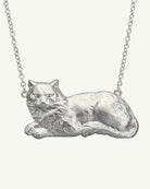ŞÖBİYET silver plated sterling silver cat necklace from EFEK’s Cats of Istanbul collection