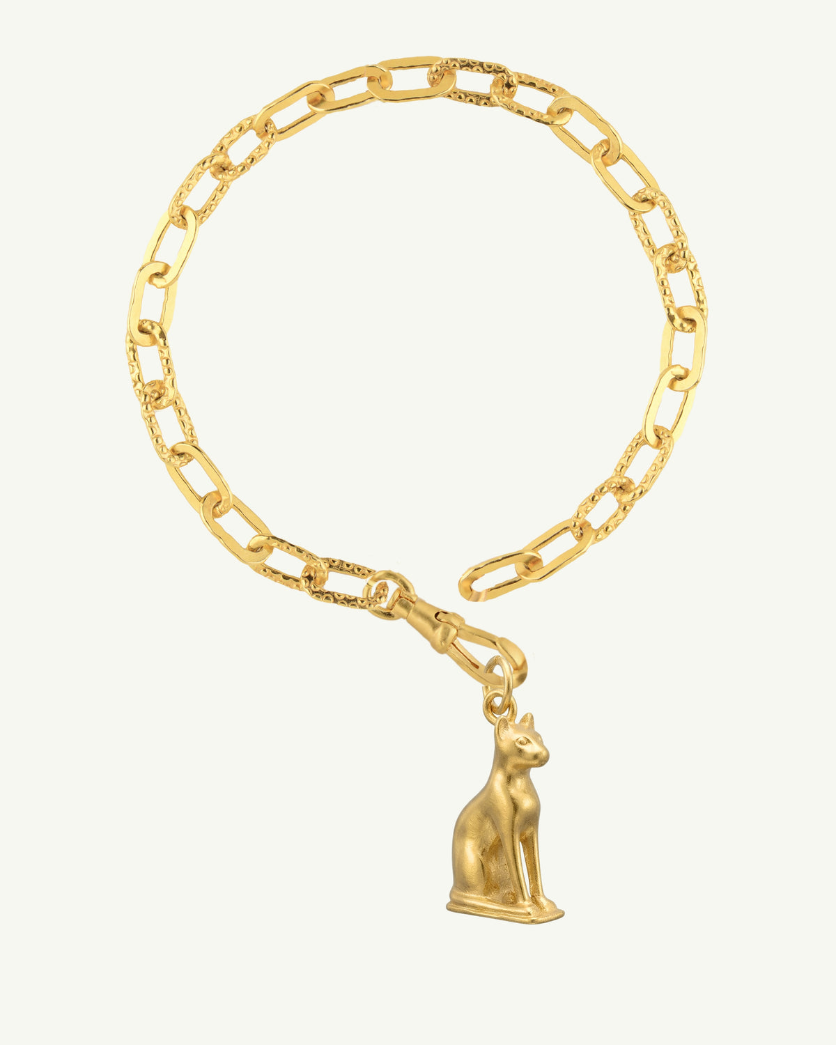 ZEYTİN 18K gold-plated sterling silver cat charm bracelet by EFEK