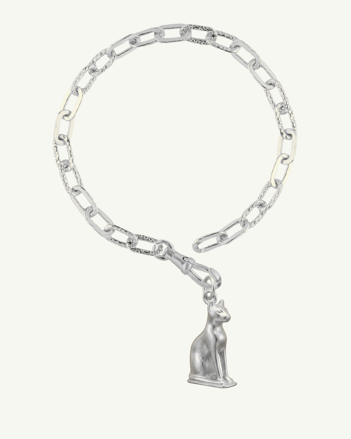 ZEYTİN silver plated sterling silver cat charm bracelet by EFEK